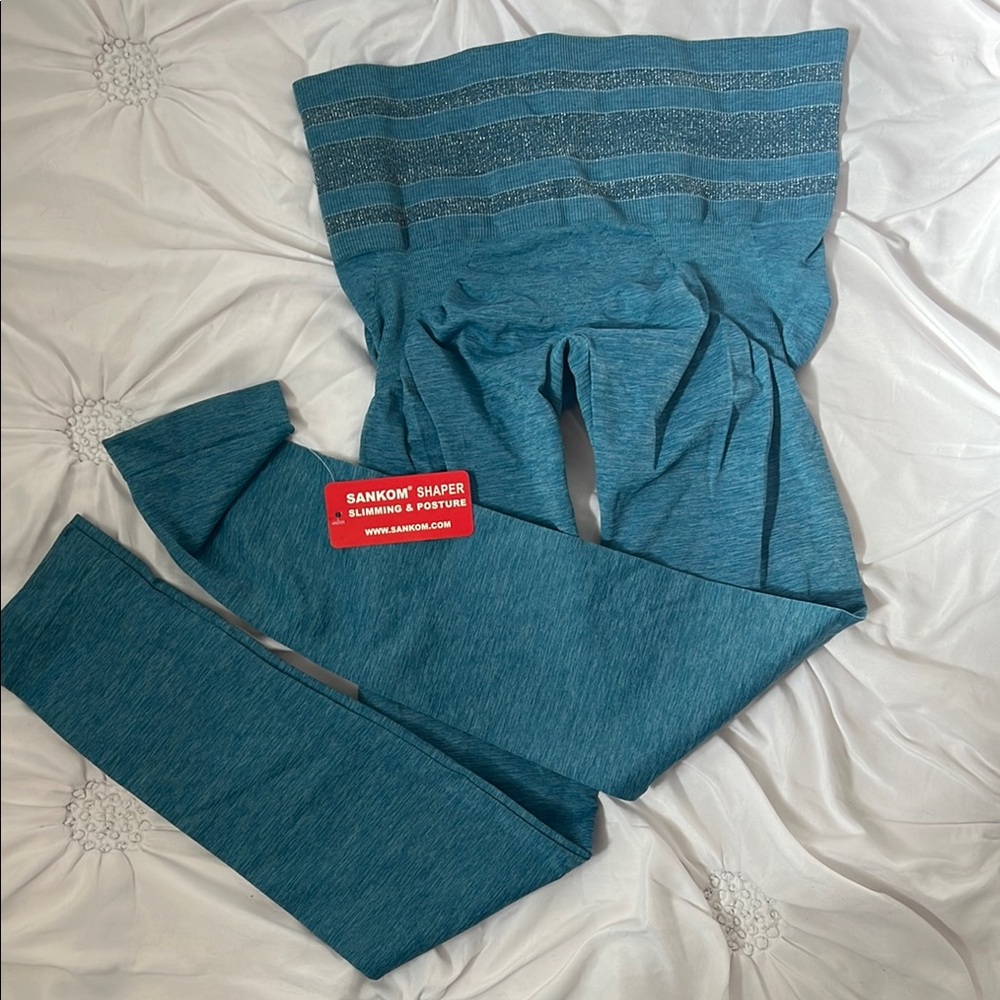 Blue Shapewear Set with Soft Texture and Elastic Waistband